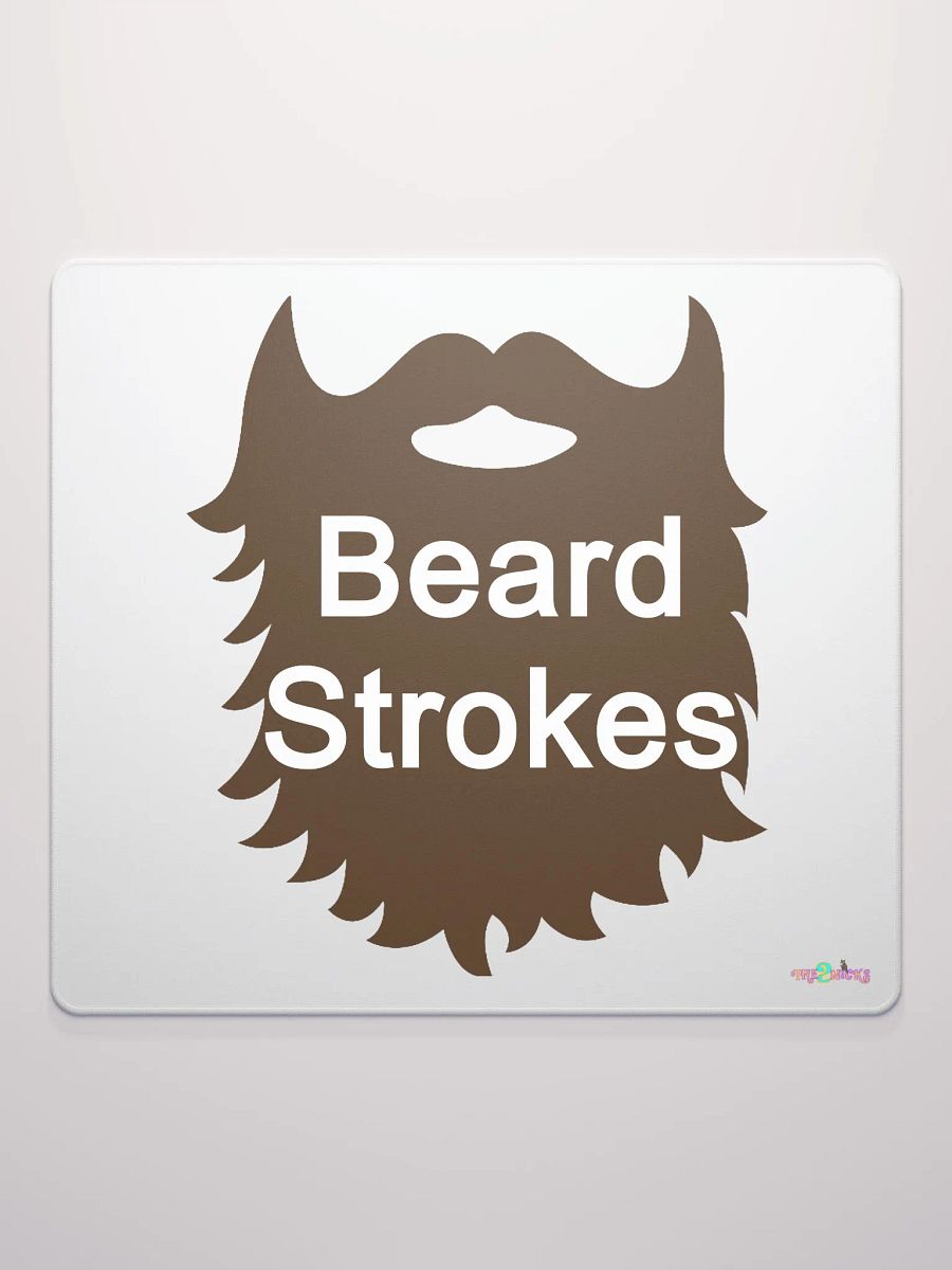 Brown Beard Strokes Gaming Mouse Pad (White) product image (1)