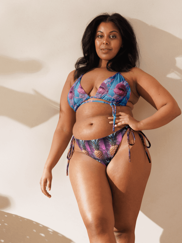 🍍💋 Watery Lips & Pineapple Bikini Set – Playful Tropical Vibes! product image (1)