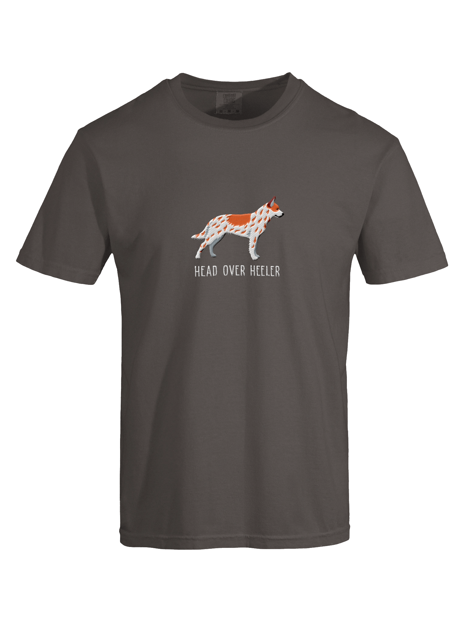Head Over Heeler T-Shirt(Embroidered) of an Australian Cattle Dog(Red Heeler) product image (17)
