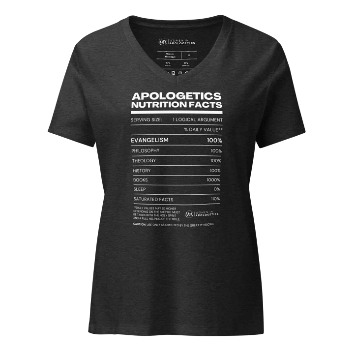 Apologetics Nutrition Facts Women's V-Neck T-Shirt product image (1)