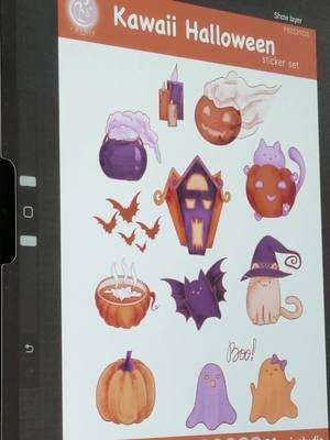Halloween stickers ✏️ digital planner / journal ❤️ ipad #foenixstudio #digitalstickers