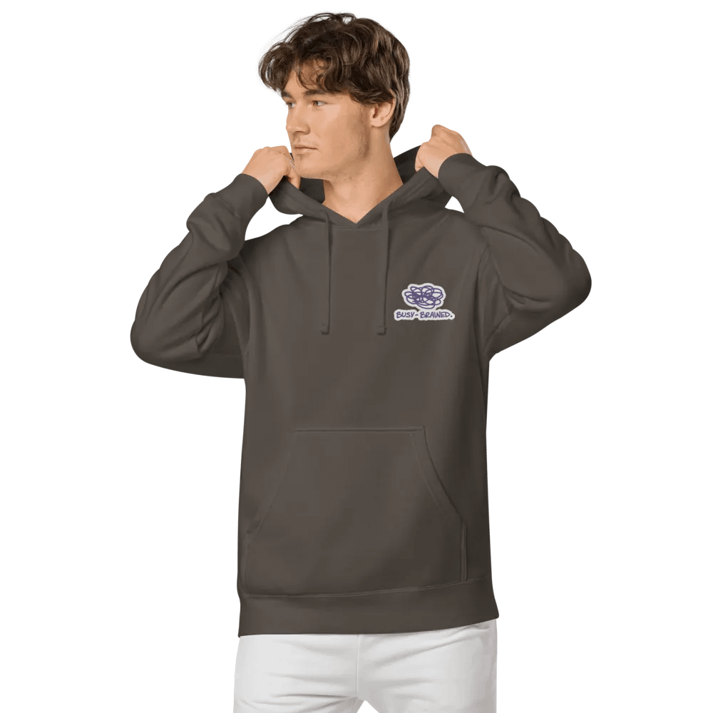 BUSY-BRAINED (L.C. purple bubble design) embroidered pigment hoodie product image (6)