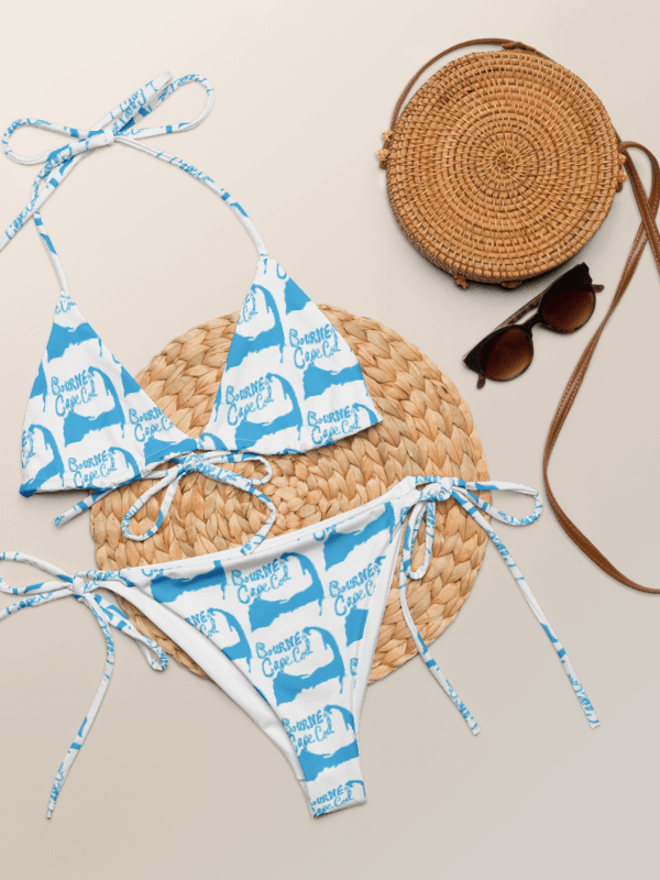 BOURNE to Cape Cod™ | Blue Logo on White | String Bikini – Bold, Beachy & Totally Luxe product image (1)