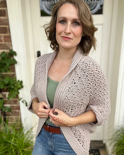 Want this effortless, lacy shrug in your wardrobe? Comment TCCC ✨ 

The Theory Cocoon Cardigan is easy to make, worked corner...