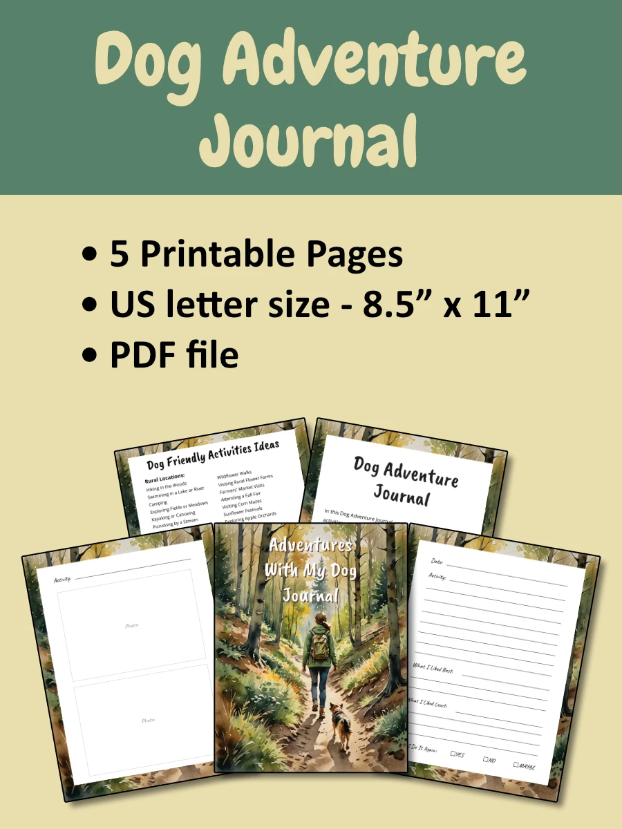 Printable Dog Adventure Journal - Single Woman On Cover product image (3)