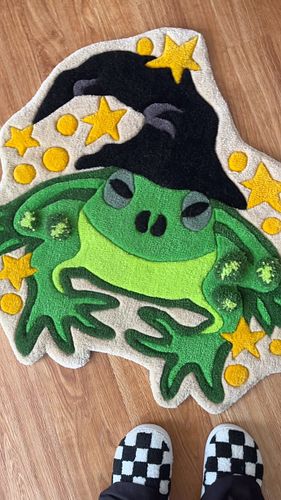 My last rug… (until I finish my current frame lol) is this frog witch rug 🐸✨ it’s on sale, on my website, right now 🤭if you’r...