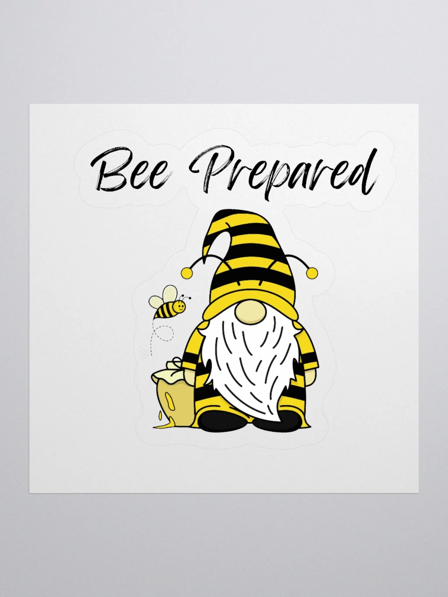 Bee Prepared Gnome Kiss Cut Stickers product image (1)
