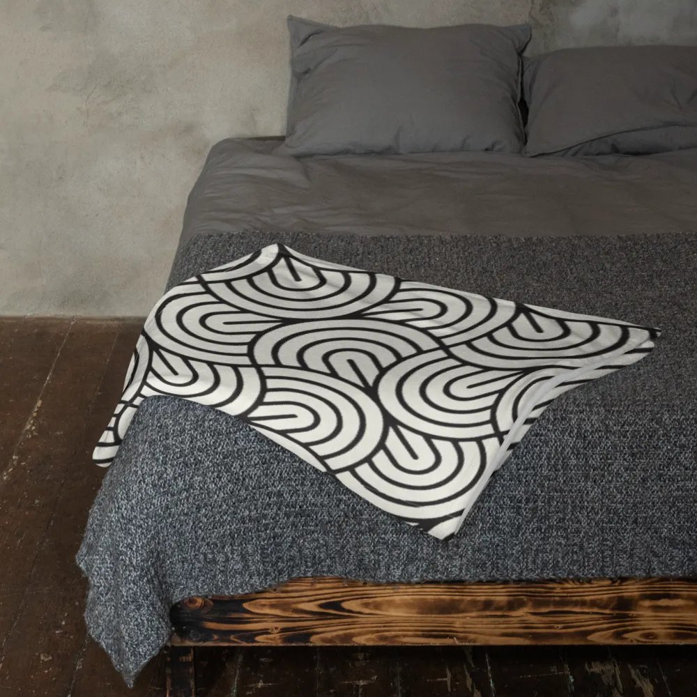 Monochrome Maze Throw Blanket product image (6)