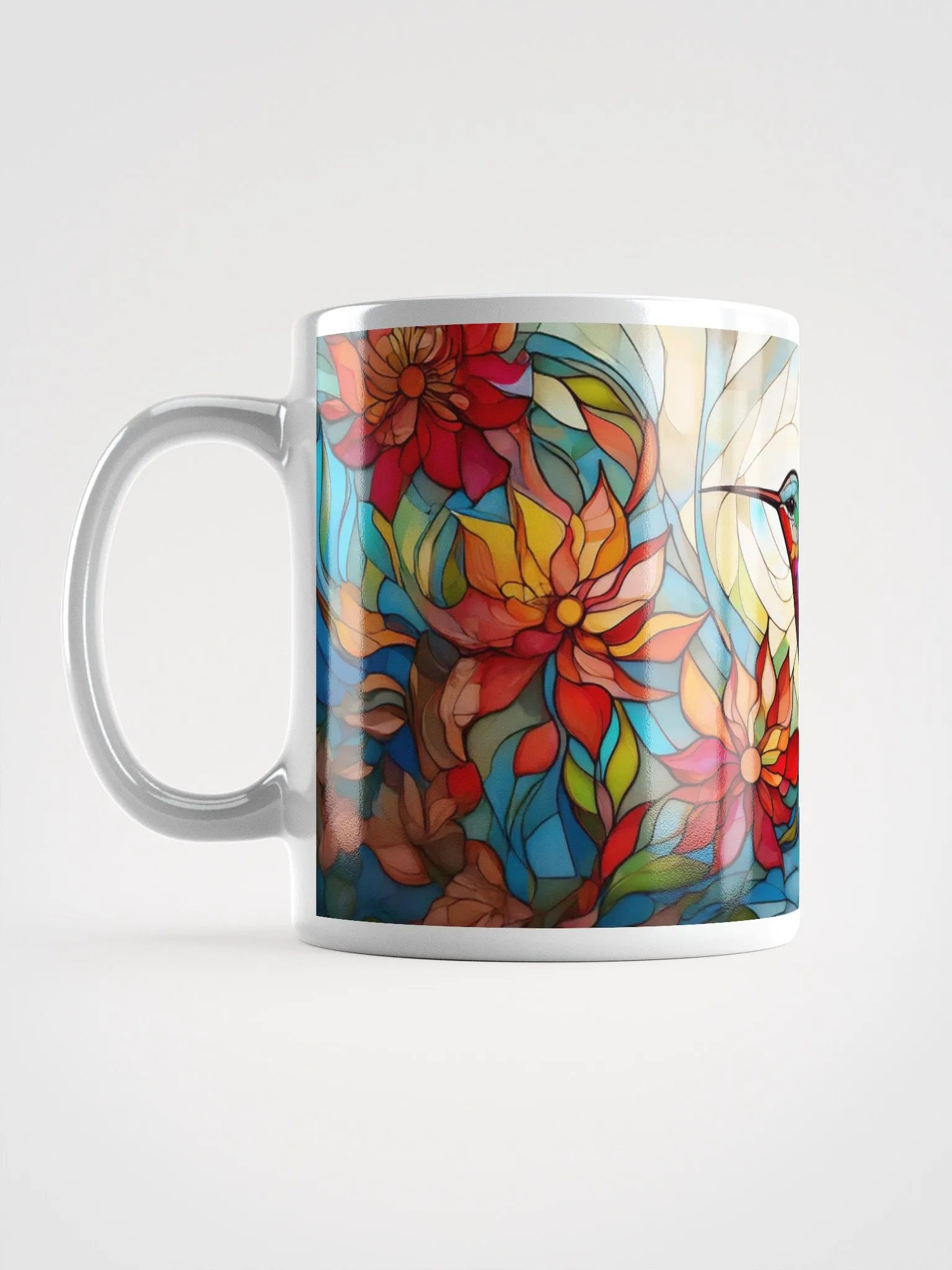 Hummingbird Mug Stained Glass Floral product image (5)