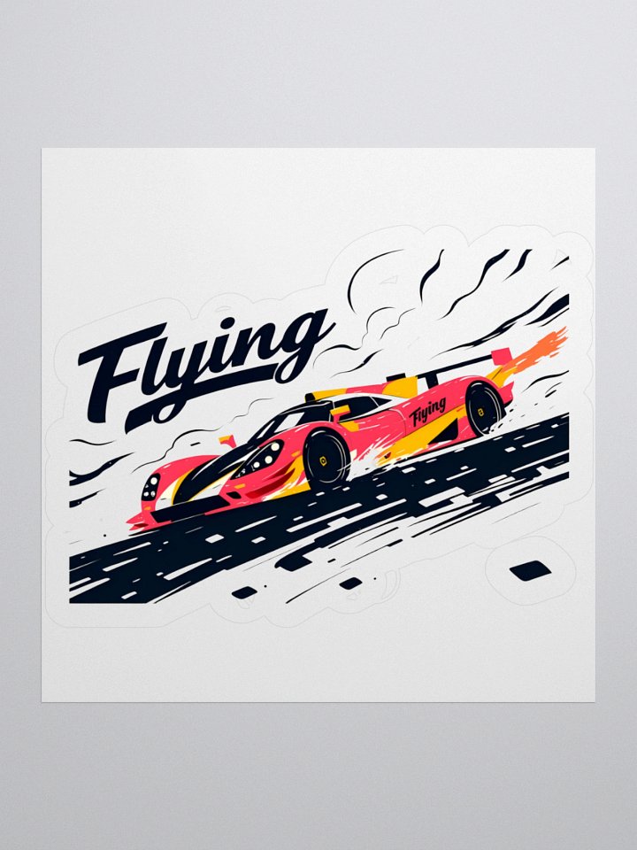 Supersonic Race Car | 'Flying' Speed Art Print Sticker product image (2)