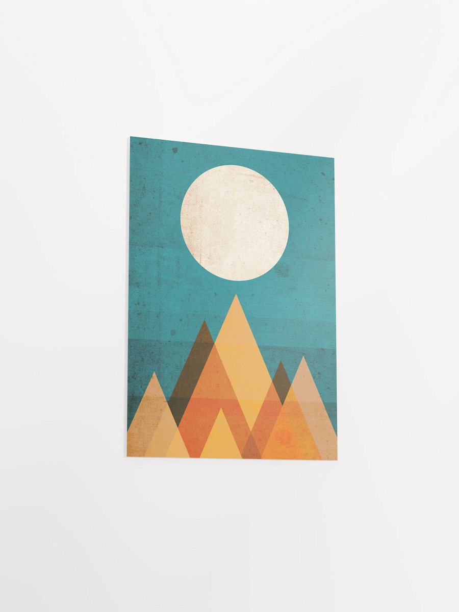 Abstract Geometric Mountain and Moon Art Print product image (15)