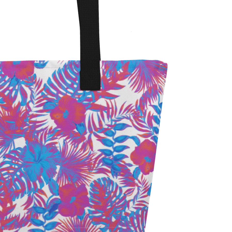 Big printed tote bag with beachy tropical vibe. product image (3)