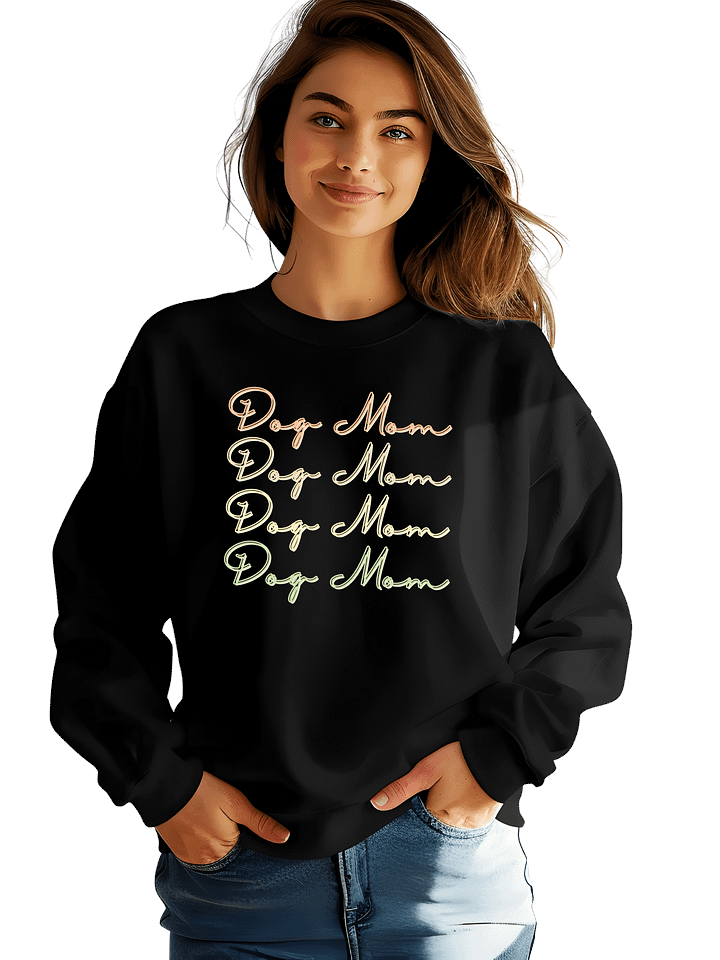 Dog Mom Pretty Cursive Lettering Sweatshirt product image (1)