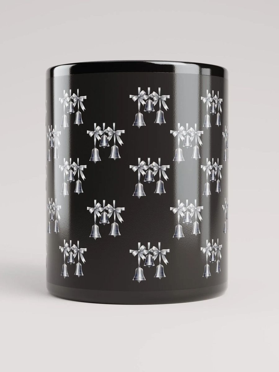 Silver Sleigh Bells Pattern Design Black Mug product image (10)