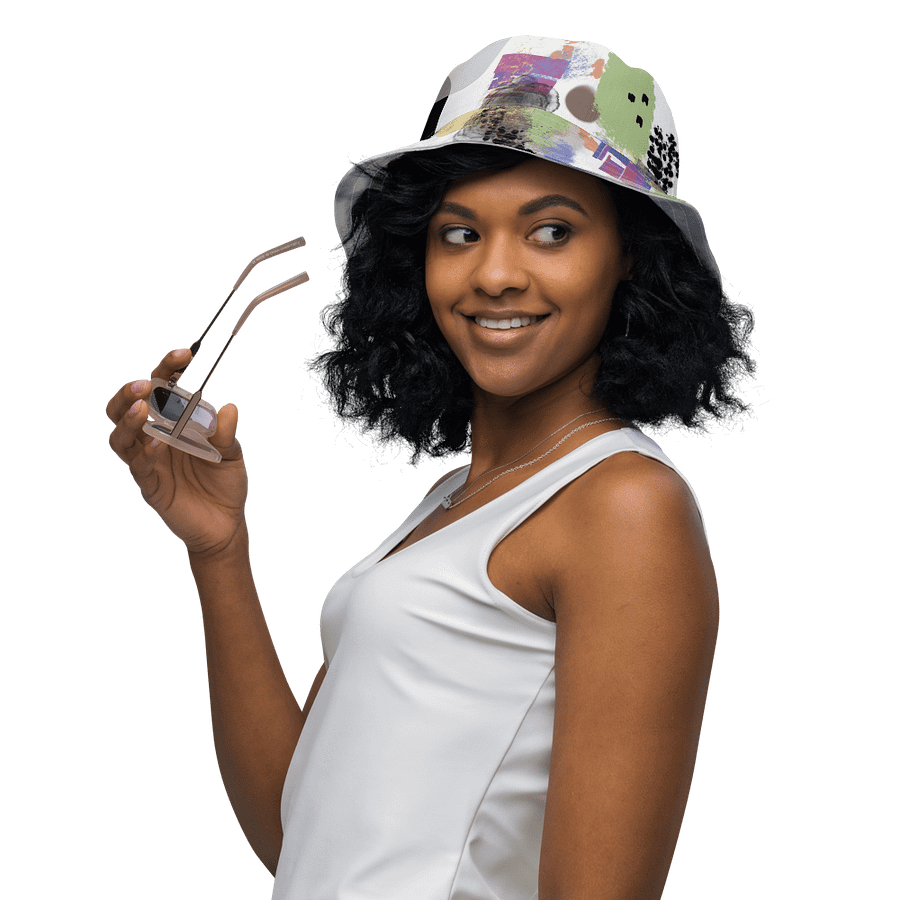 AbstractWear #1 Reversible Bucket Hat/White product image (5)