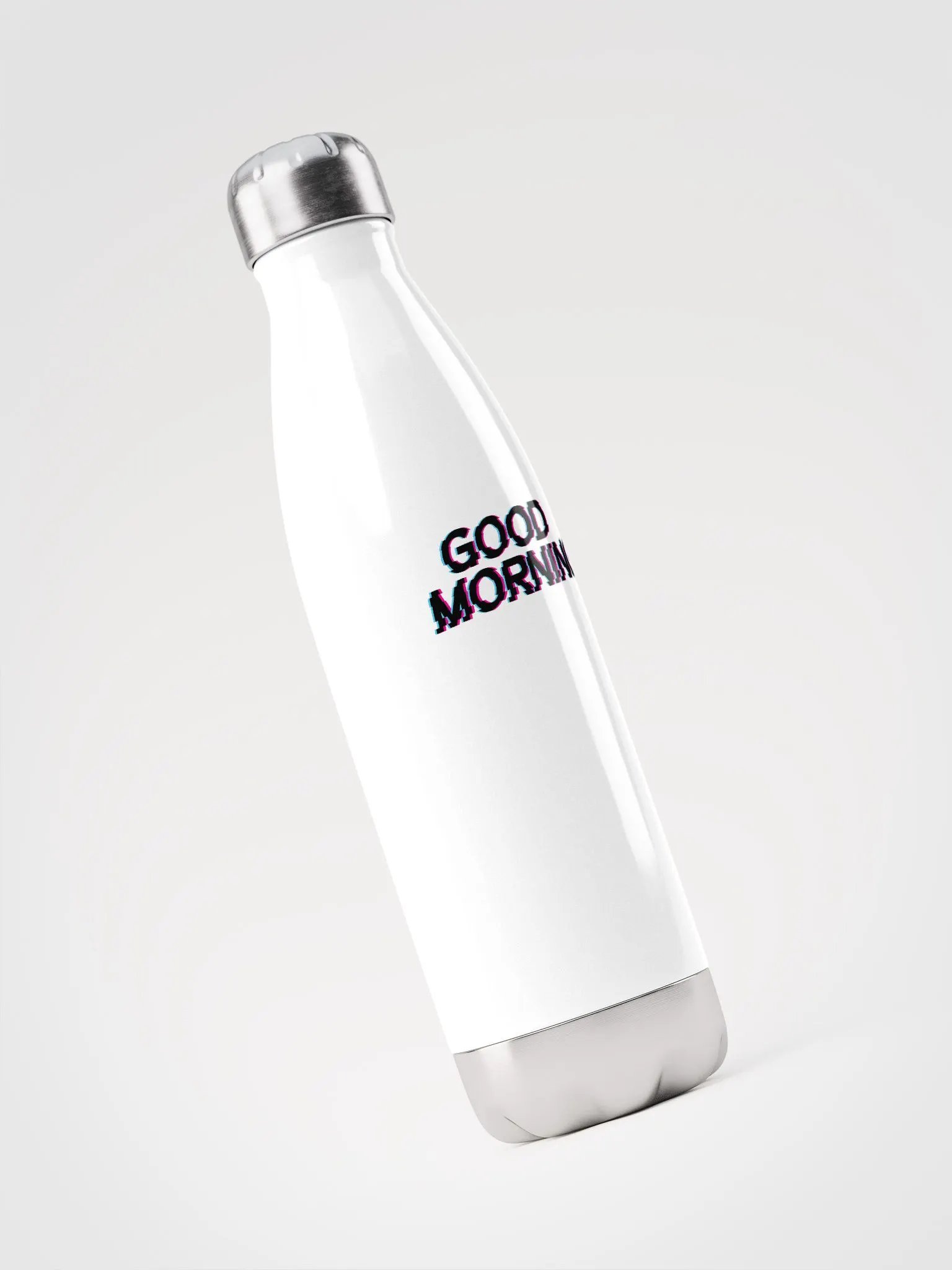 Good Morning White Stainless Steel Water Bottle product image (3)
