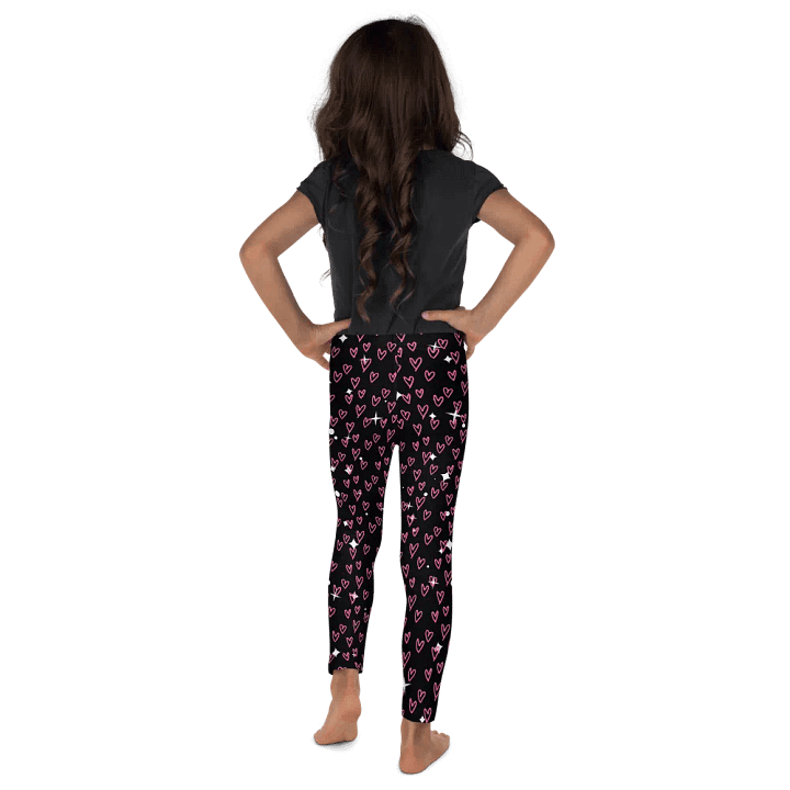Heartfelt Whimsy Black Kids Leggings with Stars product image (2)