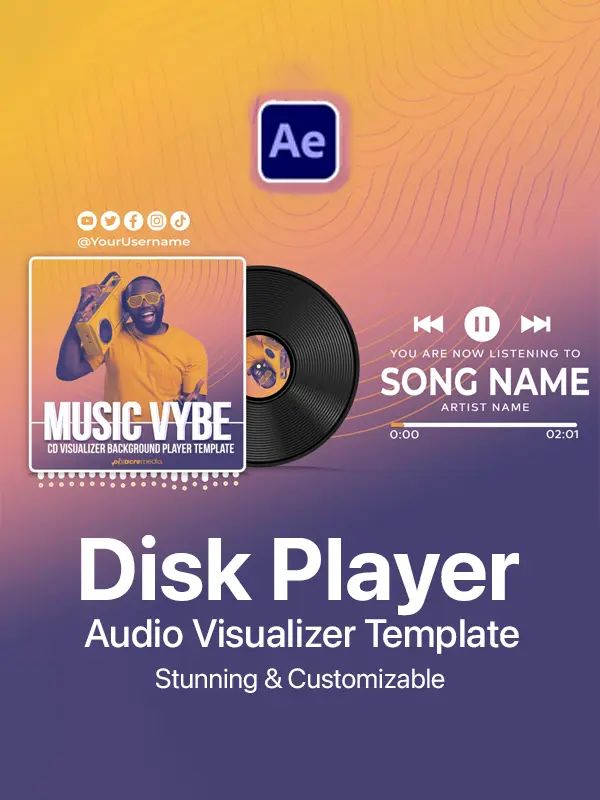 Disk Player & Audio Visualizer Template for After Effects product image (1)