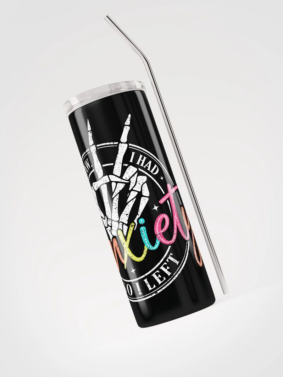 Vibrant 'Anxiety' Stainless Steel Tumbler with Reusable Straw product image (3)