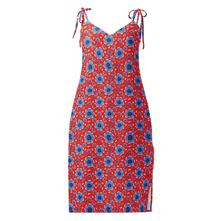 Red & Sky Blue Floral Slip Dress product image (1)