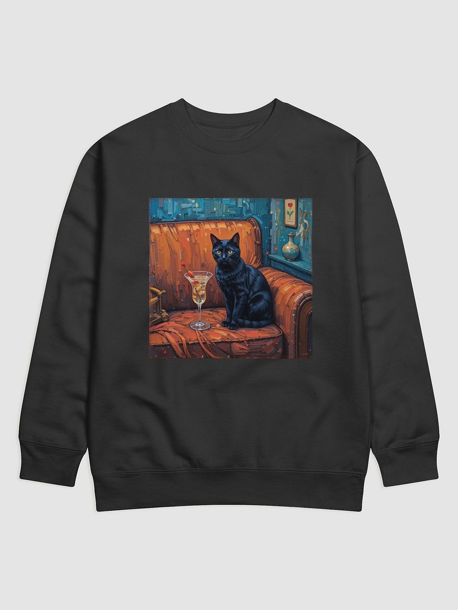 BLACK CAT ON COUCH NEXT TO MARTINI product image (1)