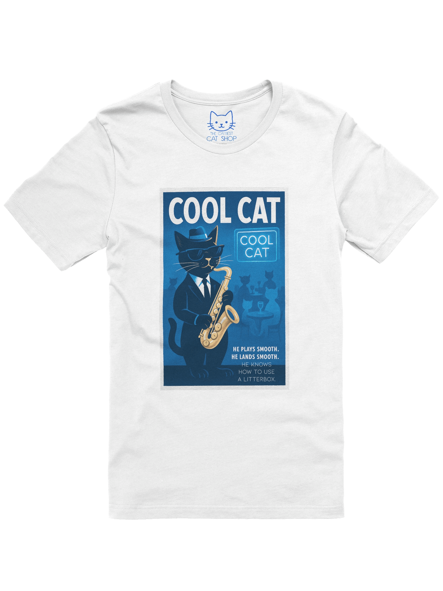 Cool Cat Jazz Saxophone Blues Club Unisex T-Shirt product image (121)