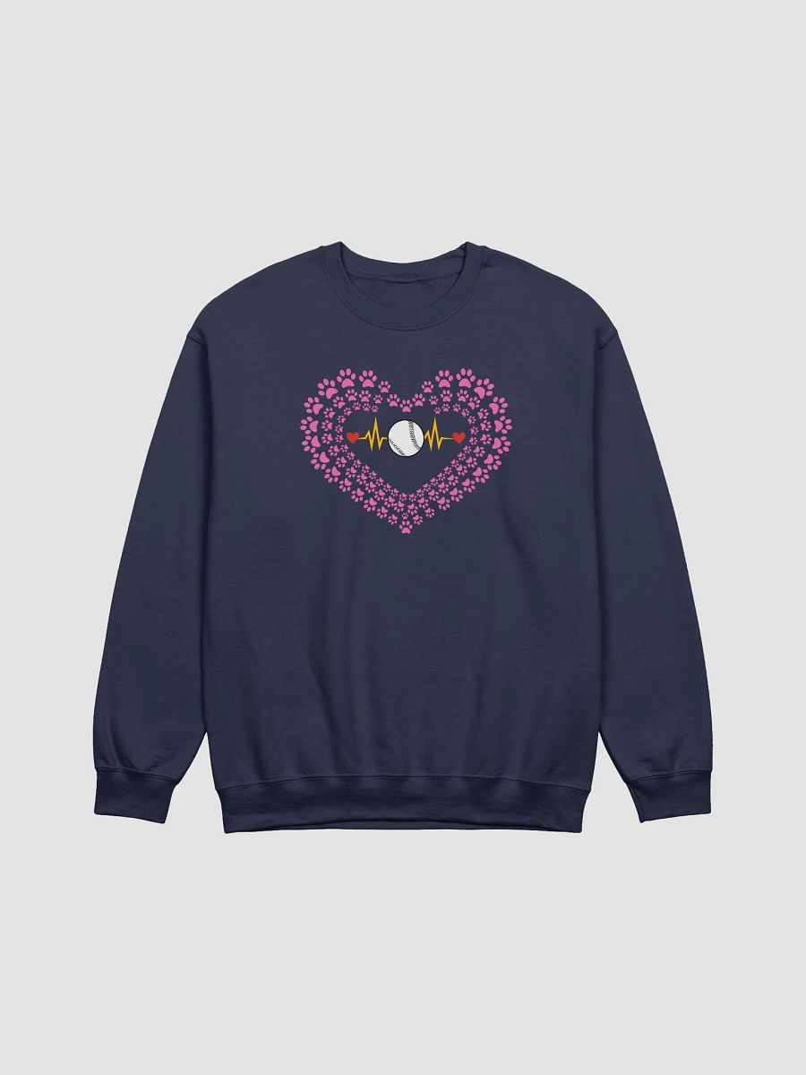 Heart Paw Print Baseball Crewneck Sweatshirt product image (13)