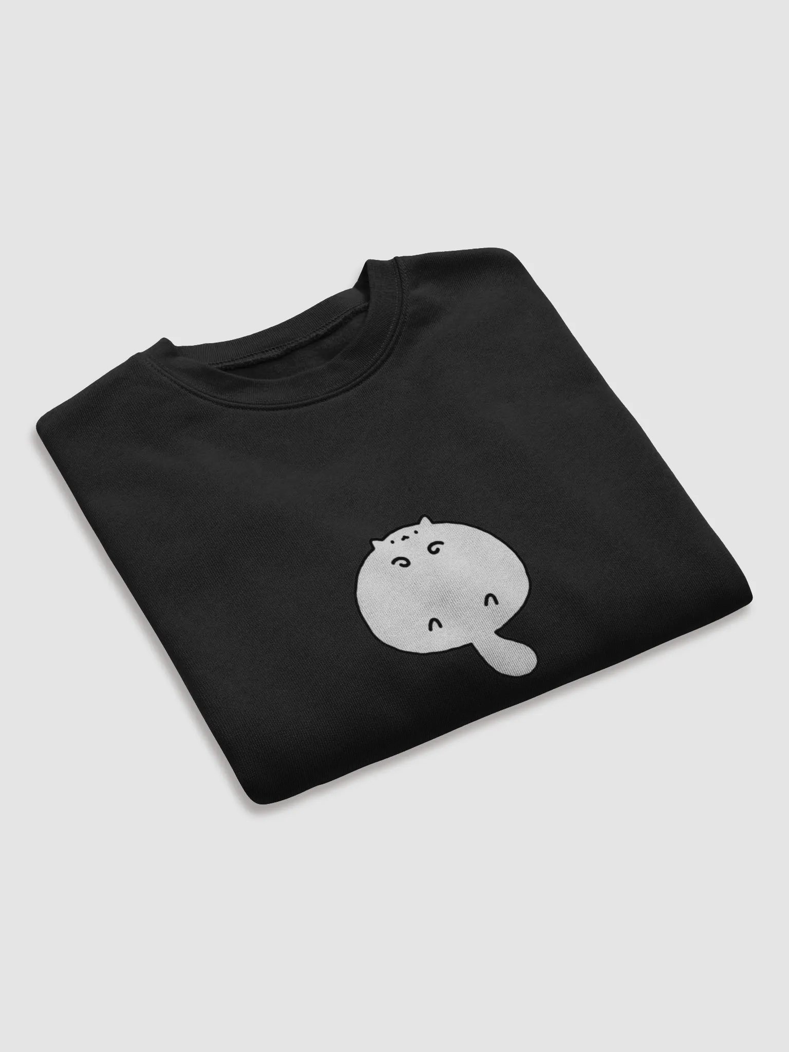 Minimalist Abstract Cute Cat Fleece Crop Sweatshirt product image (34)