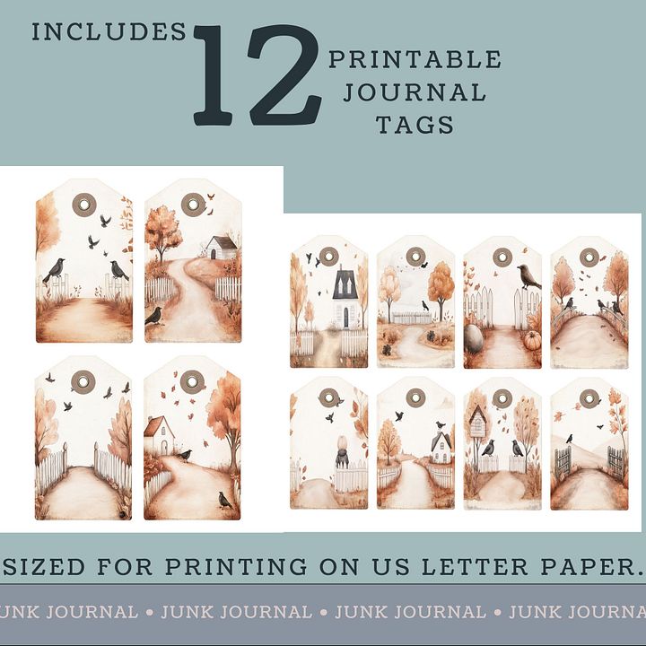 Autumn Crows - Printable Tags V4 product image (2)