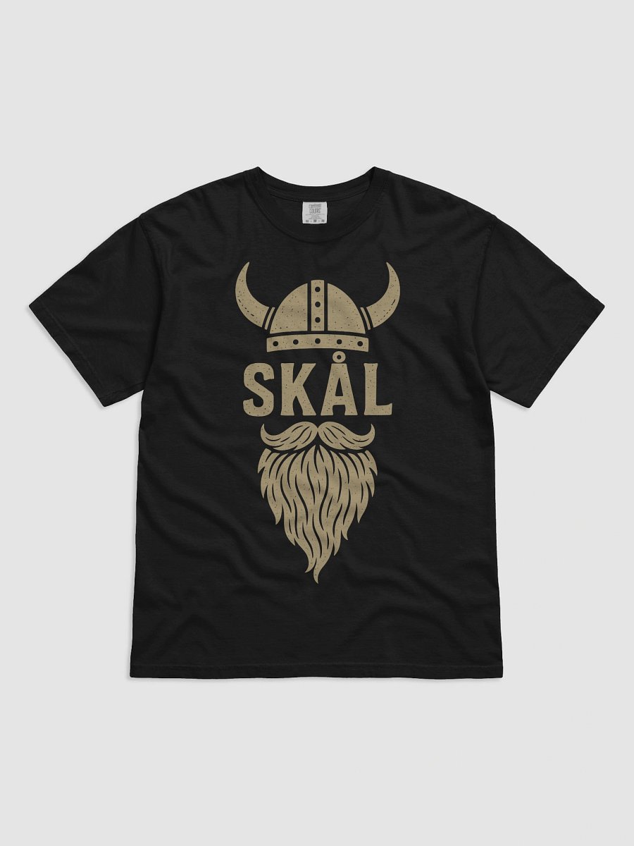 Skål Viking T-Shirt with Beard and Horned Helmet – Nordic Drinking Shirt for Men product image (1)