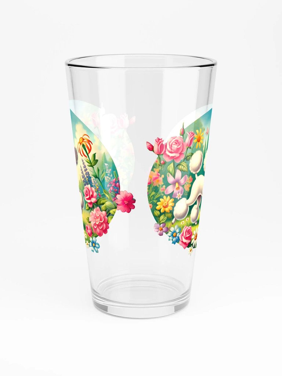 Adorable Poodle in Floral Garden 16 oz Glass product image (3)