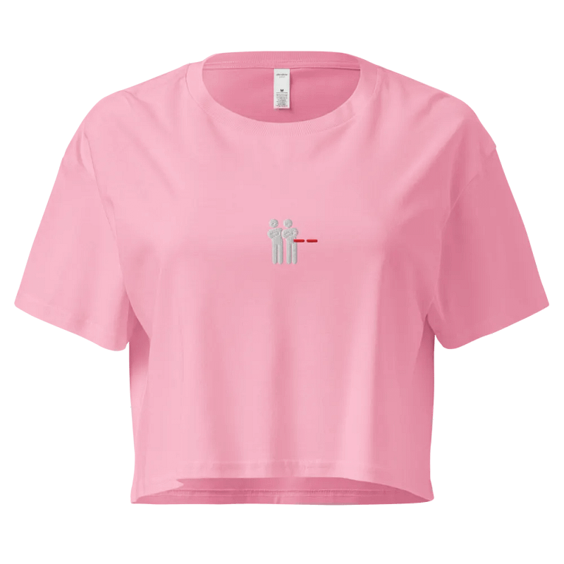 "Unimpressed" Embroidered Crop Top - White Logo