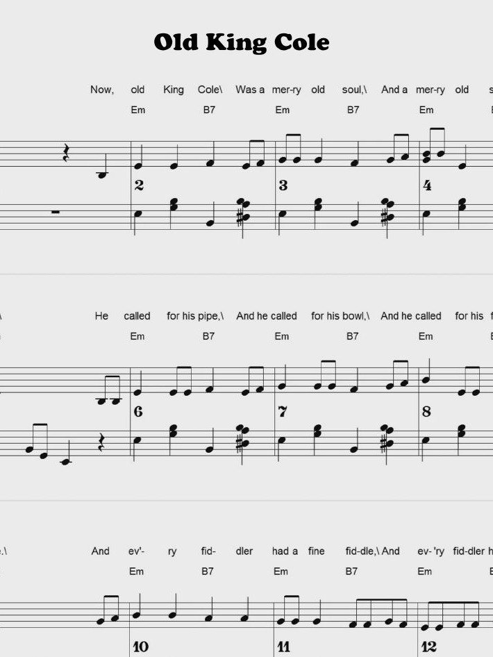 Old King Cole - CS - Piano sheet music product image (1)