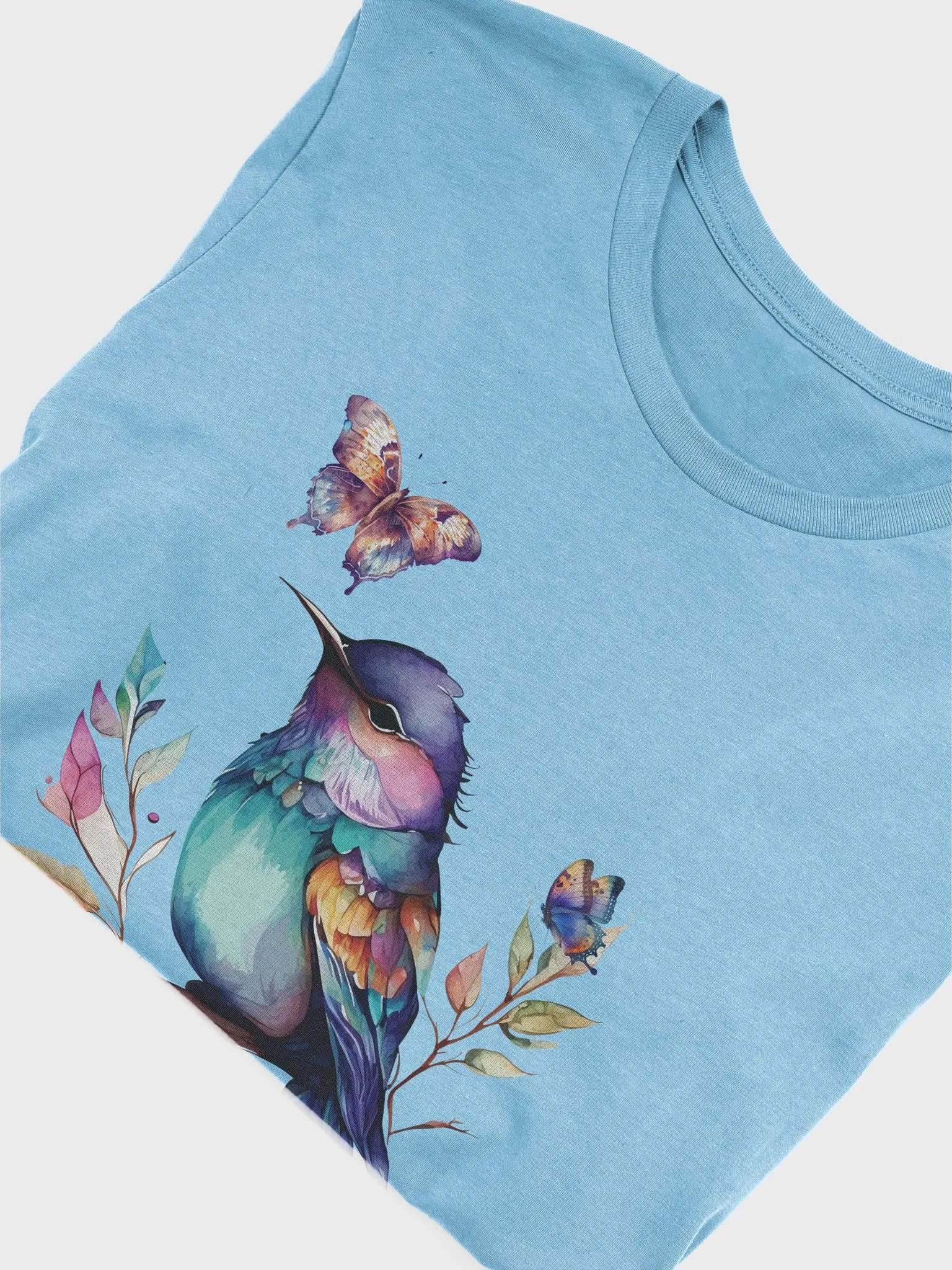 Vibrant Bird and Butterflies Illustration T-Shirt product image (4)
