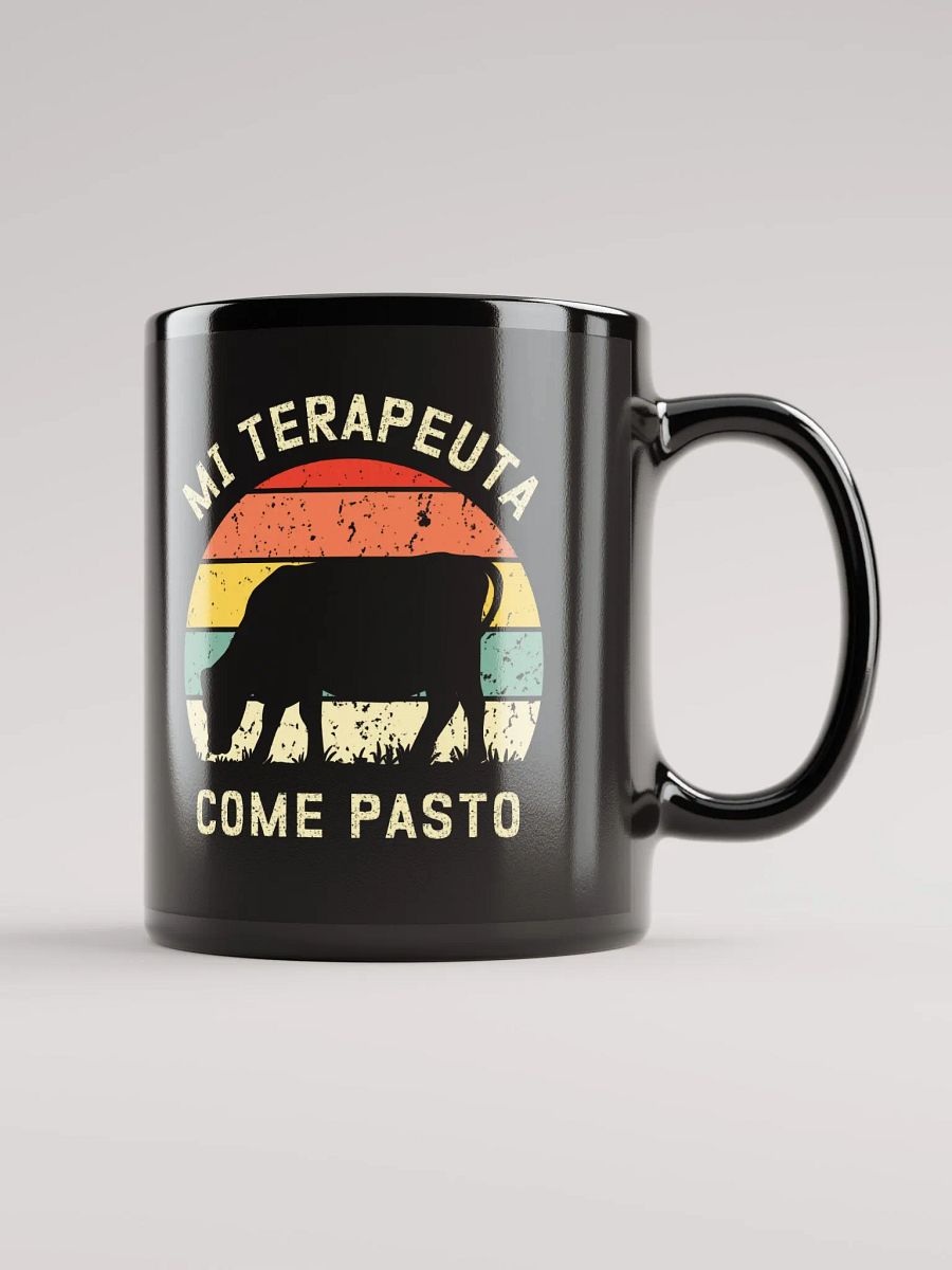 "Mi terapeuta come pasto-Vaca" Mug negro product image (1)