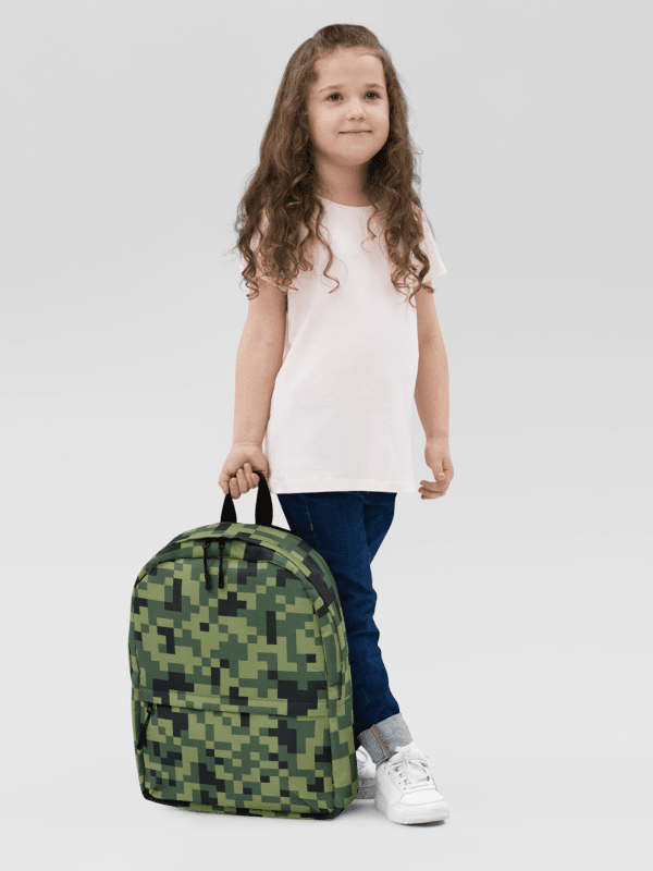 Military Green Camouflage Pixels Camo Pattern Backpack product image (3)