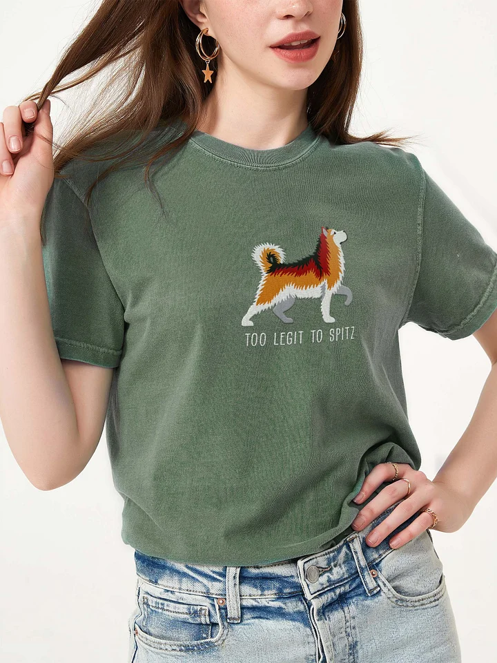 Too Legit to Spitz T-Shirt(Embroidered) of an Alaskan Malamute(Sable) product image (2)