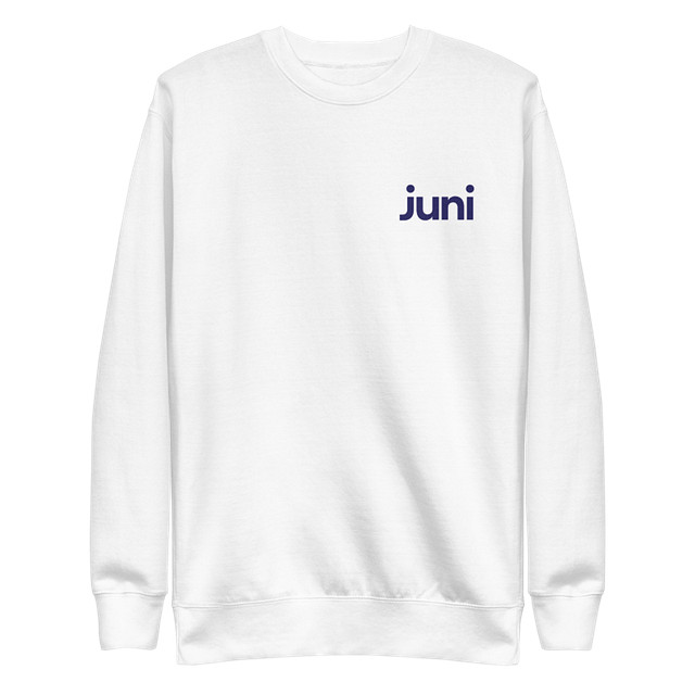 Juni Adult Crew Sweatshirt, White product image (1)