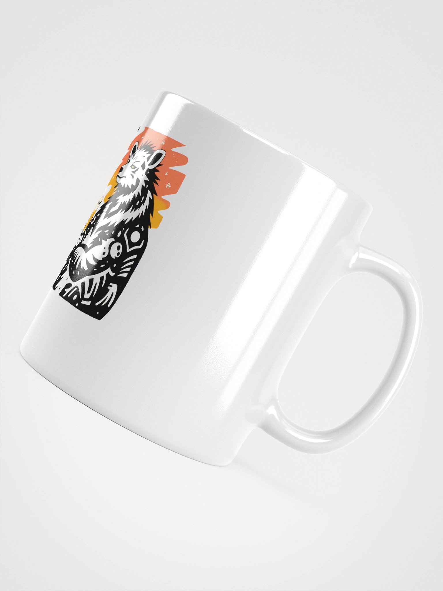 Stylized Bear with Beer Glass | Creative Typography Print Glossy Mug product image (10)