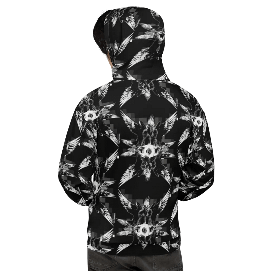 White Glitched Seraphim Angel AOP Hoodie product image (1)