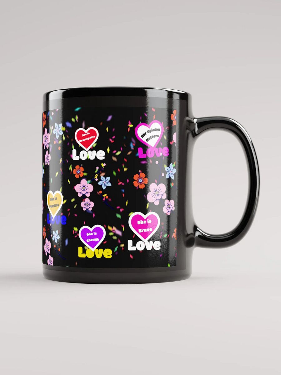 Love & Flowers Black Glossy Mug product image (1)