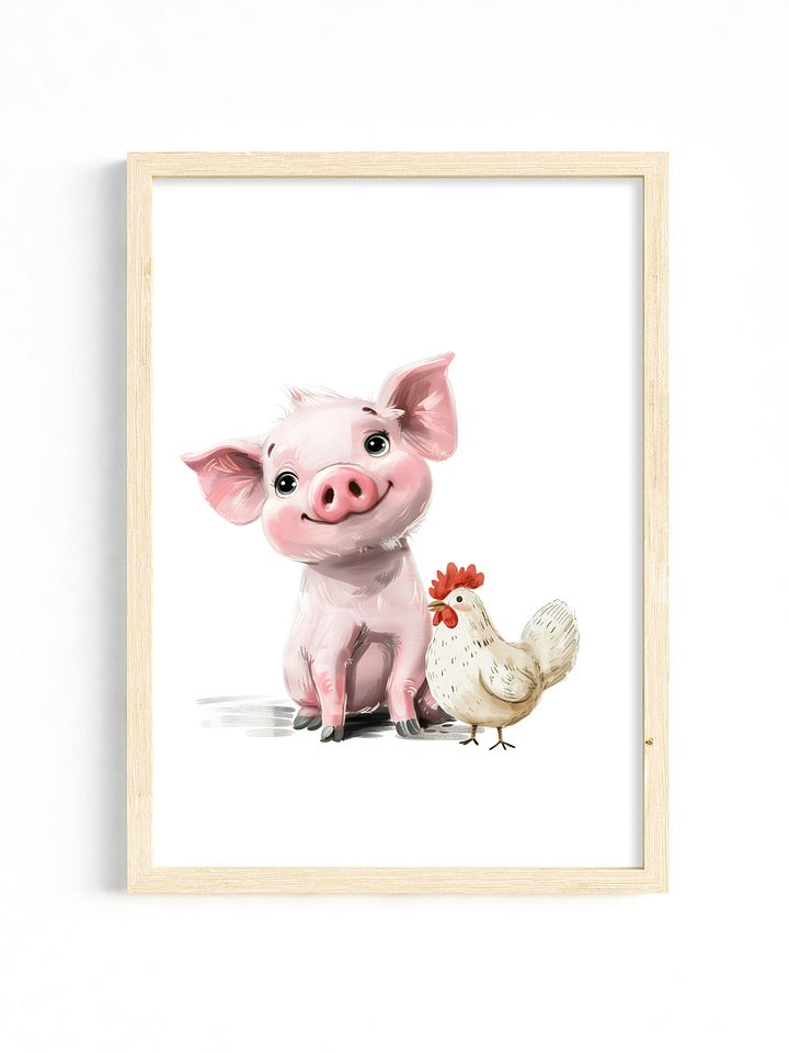 Little Pink Pig and Chicken, Farm Themed Nursery product image (1)
