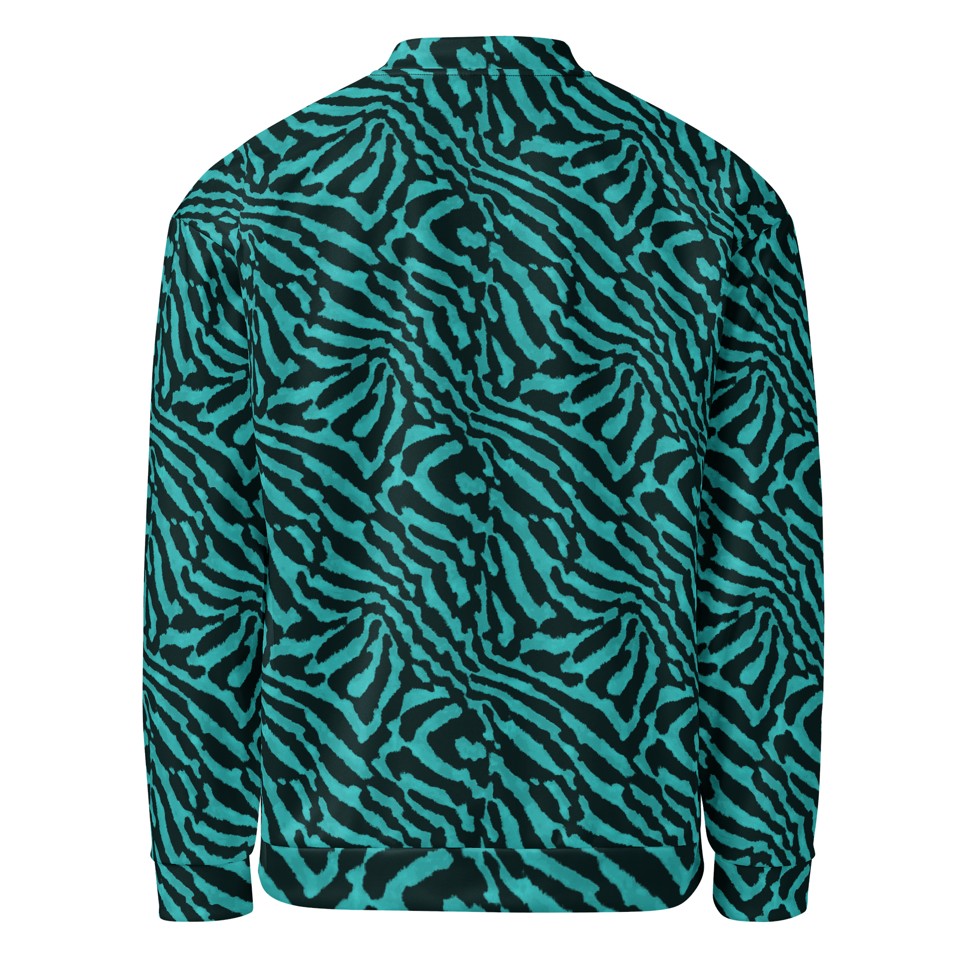 Teal Zebra Bomber Jacket product image (2)