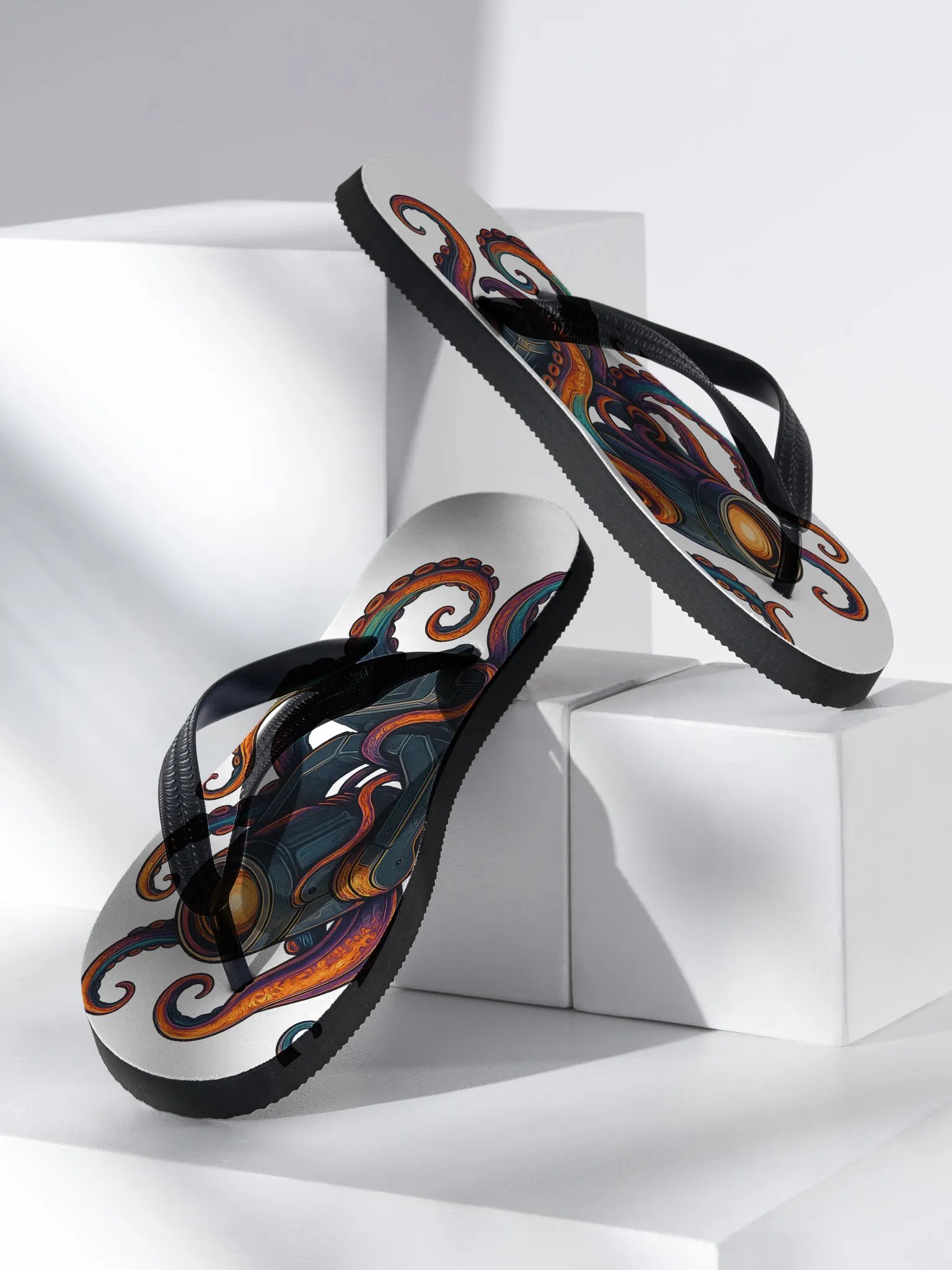 Theatrically Jerry: "Moving Head Tentacles" Flip Flops product image (1)