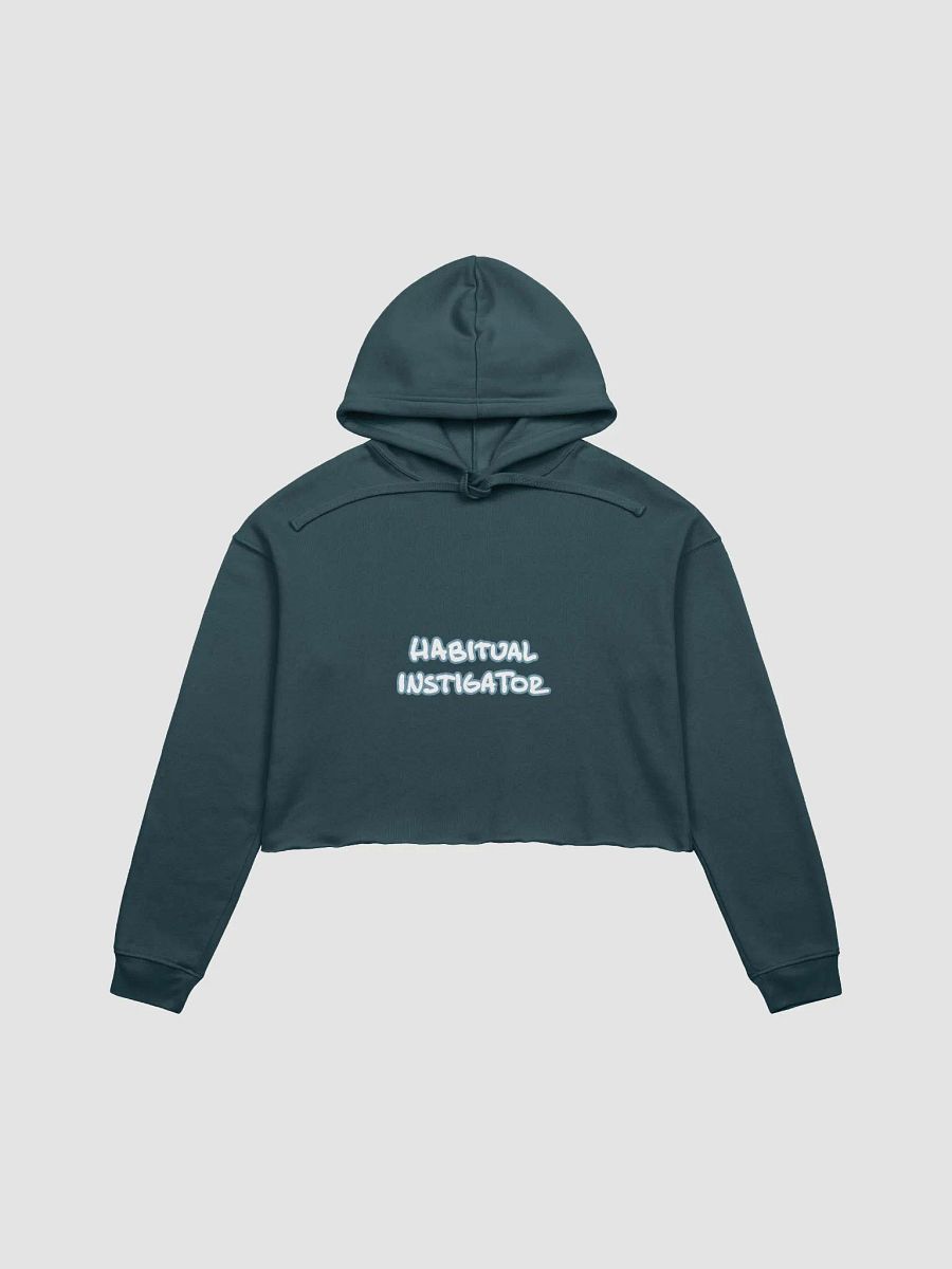 HABITUAL INSTIGATOR (lined design, #709AAF) fleece cropped hoodie product image (2)