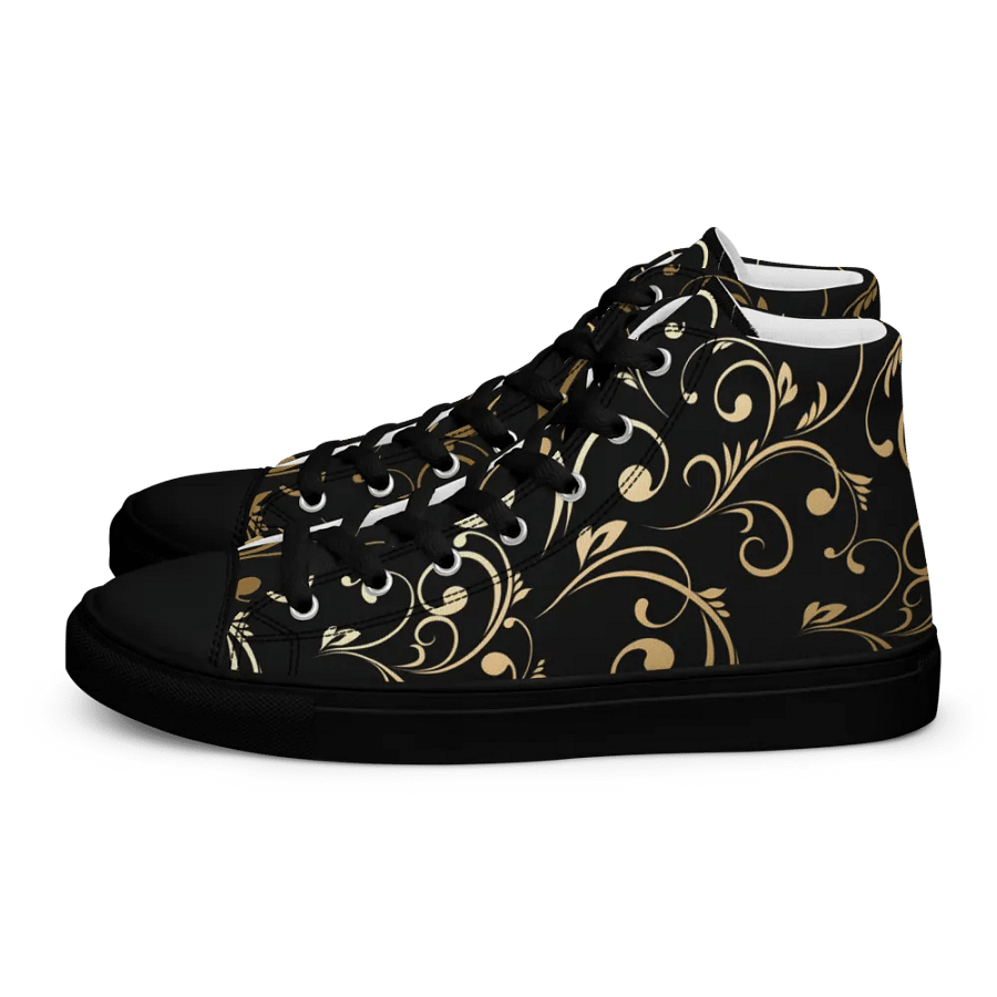 Golden Swirls Womens High Top Canvas Shoes product image (1)
