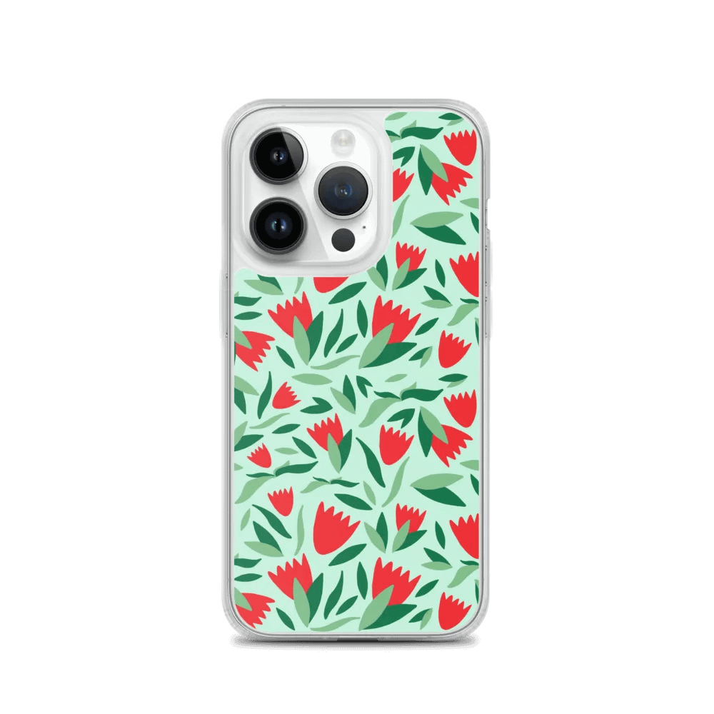 Red Floral Bliss iPhone® MagSafe® Clear Case product image (3)