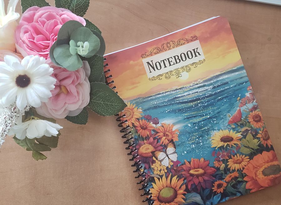 Still Waters and Watercolor Flowers Coiled Notebook product image (2)