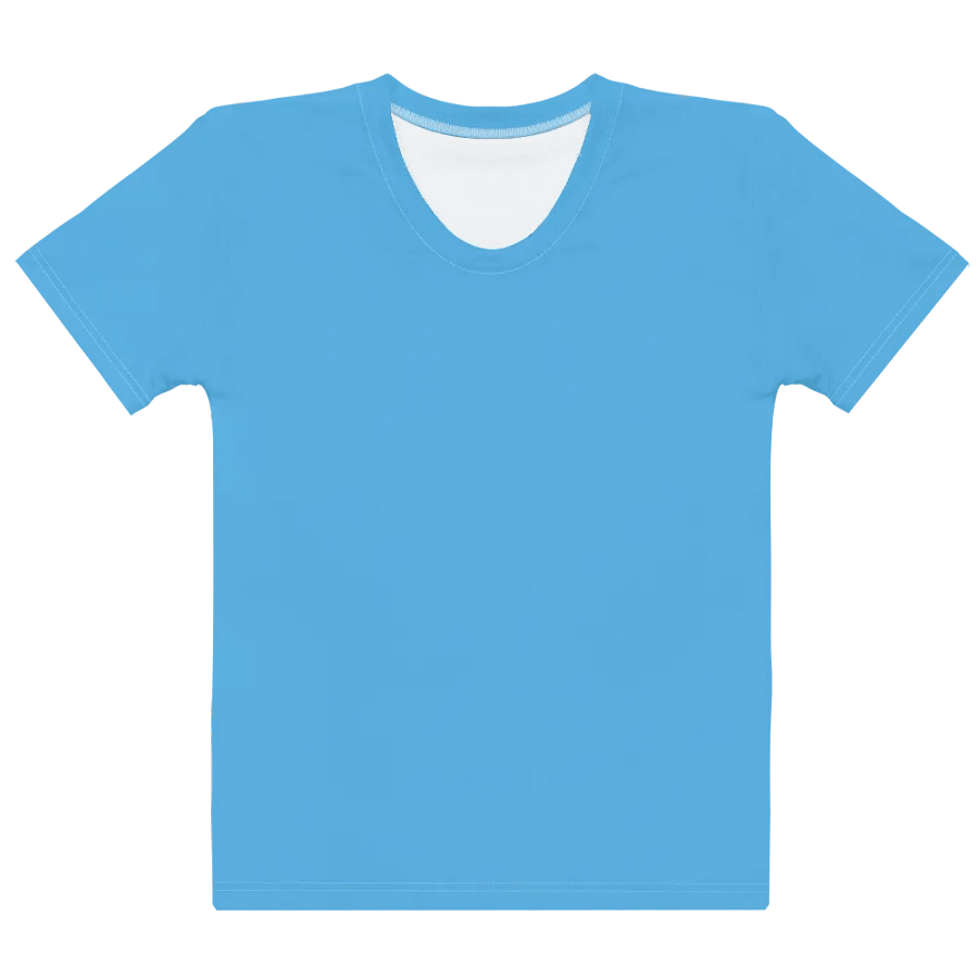 Plain Sky-Blue True Summer Women's Crewneck Polyester Heavyweight Premium T-Shirt by Treasure Pie product image (10)