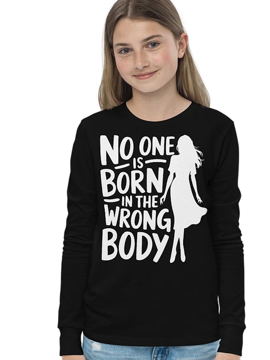 No One is Born in the Wrong Body Youth Long Sleeve Tee product image (1)
